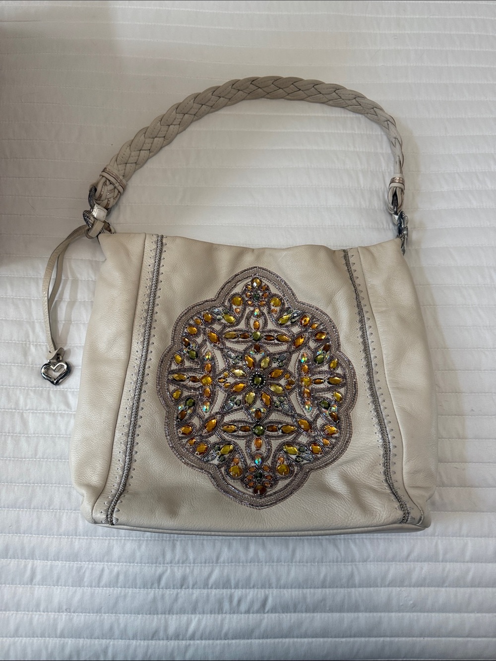 Brighton Collectables Embellished Women's Shoulder Bag with Braided Handle